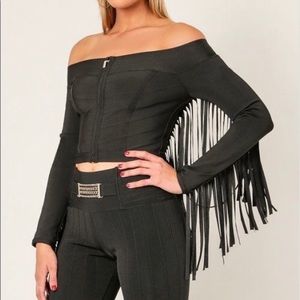 Black fridge Crop Jacket